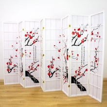 Cherry Blossom 8 Panel Rice Paper Room Divider